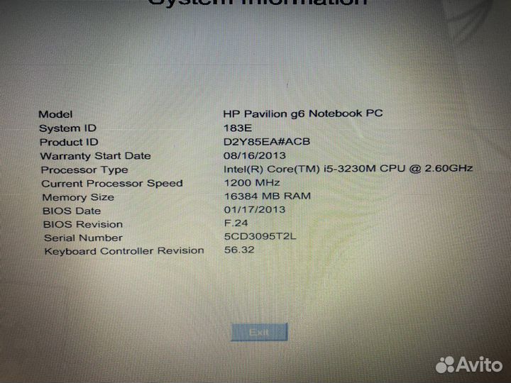 Hp pavilion g6 2366er