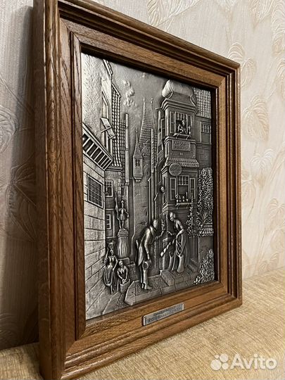 Винтаж пано, ключница олово дуб из Германии