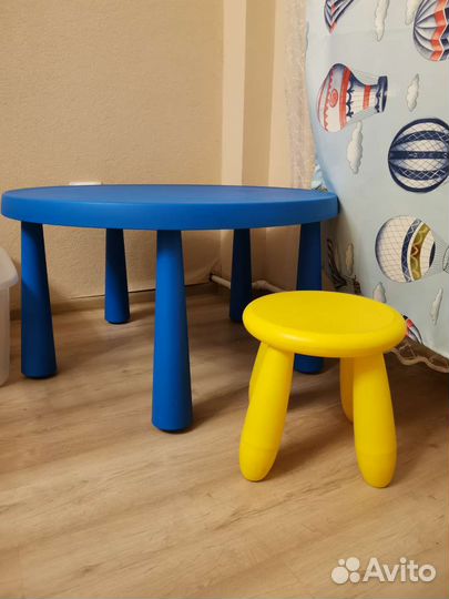 Круглый Стол и стул IKEA маммут