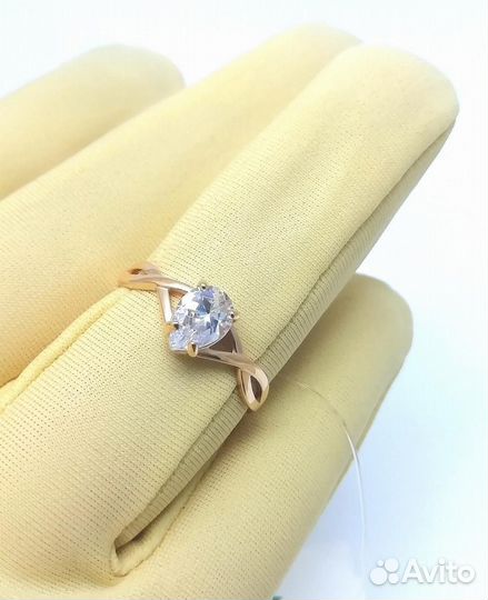 Золотое кольцо из красного золота 585 пробы, встав