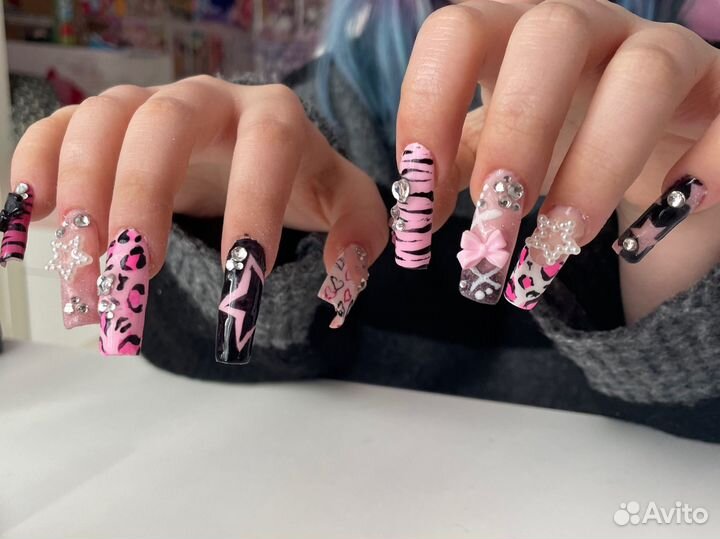 Наращивание ногтей, крейзи маникюр