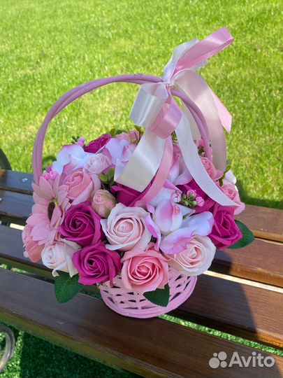 Букет из мыльных цветов, мыльные розы