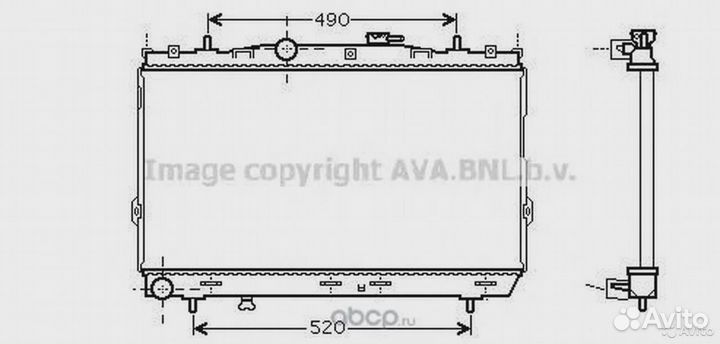 Радиатор двигателя Hyundai Elantra
