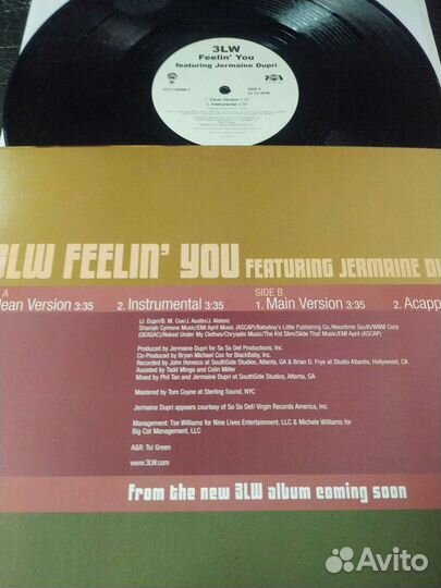 3LW Jermaine Dupri Feelin' You винил США