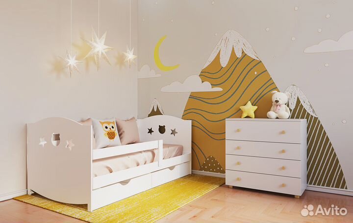 Детская кровать от 3 лет с бортиками