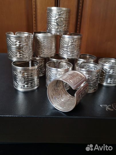 Кольца для салфеток мельхиор посеребрен Кольчугино