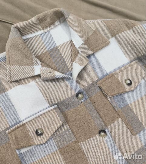 Рубашка в клетку тёплая оверсайз