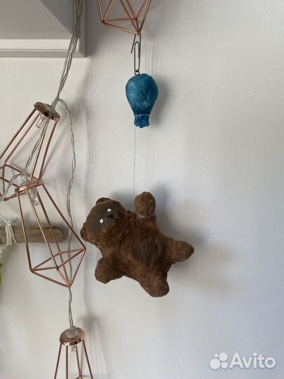 Ватная елочная игрушка медведь