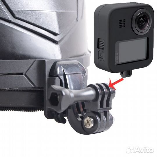Крепление GoPro на подбородок мотошлема на липучке