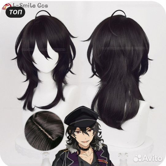 Парик черный с челкой