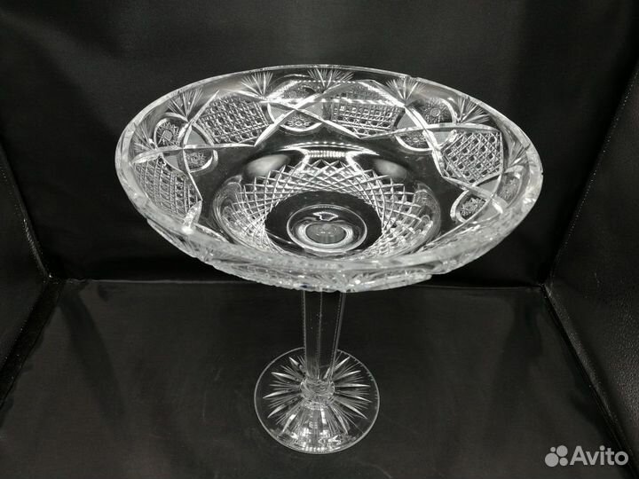 Большая фруктовница конфетница 27*29см хрусталь