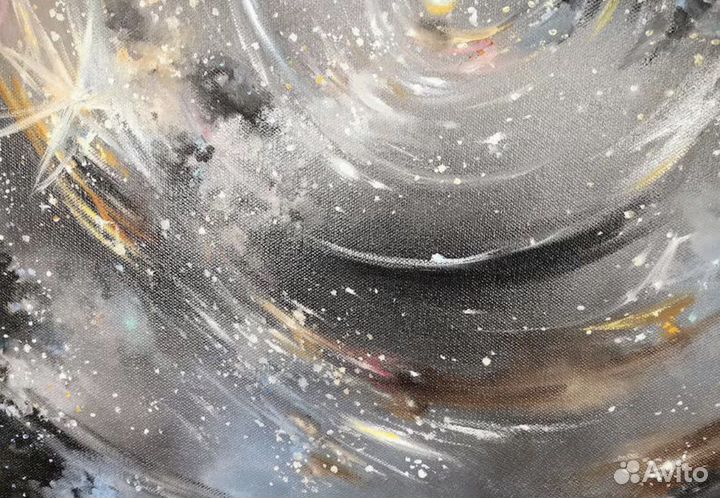 Картина маслом для интерьера Серая абстракция