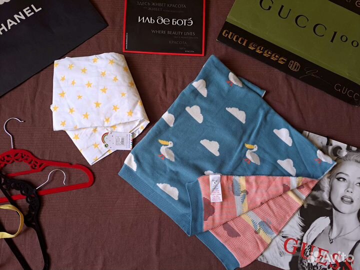 Шикарный вязаный плед Frugi и простынь