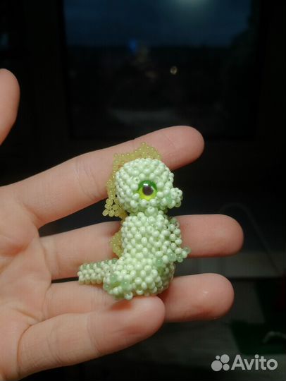 Фигурка амигуруми из бисера Динозавр