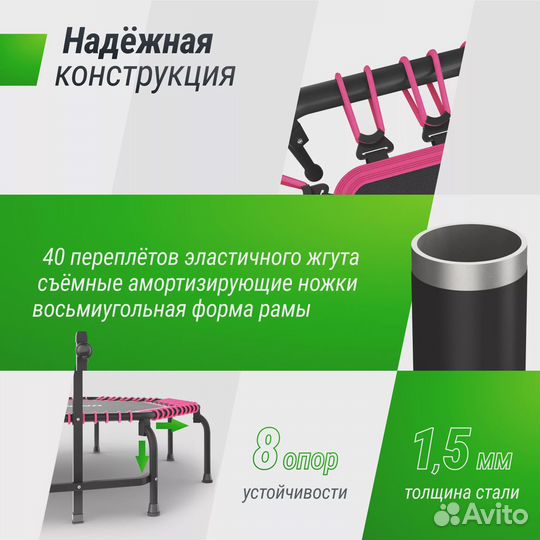 Батут unix Line fitness Premium (127 см) Pink