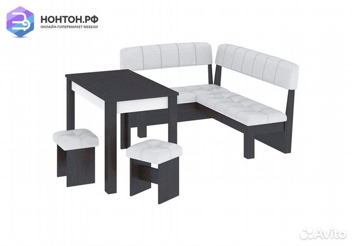 Кухонный уголок Альфа венге цаво / белый кожзам