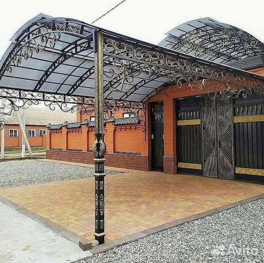 Кованные навесы из поликарбоната