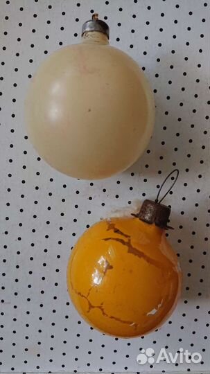 Шар грибы толстое стекло елочные игрушки СССР