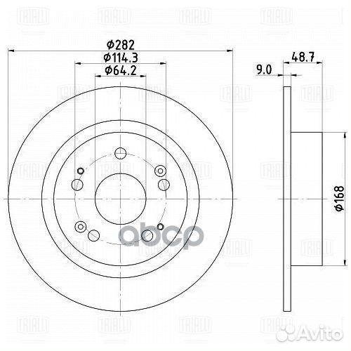 DF 230106 Диск тормозной honda accord 08- задни