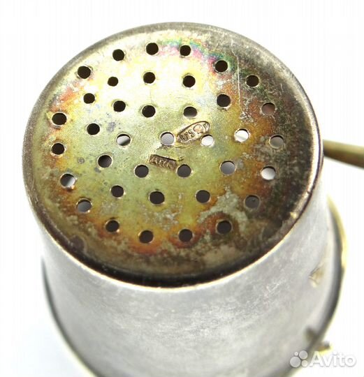 Антикварное советское серебряное ситечко для чая
