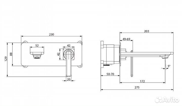 Смеситель Lemark Mista LM6426WG встраиваемый, для