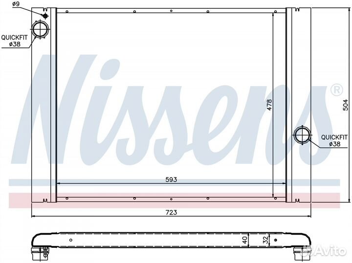 Радиатор двигателя BMW 5 E60-E61 (03) 525 i