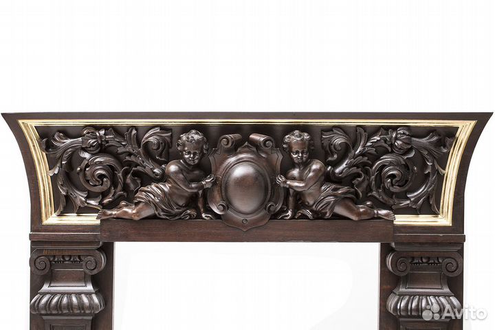 Каминный портал из массива ореха антиквариат