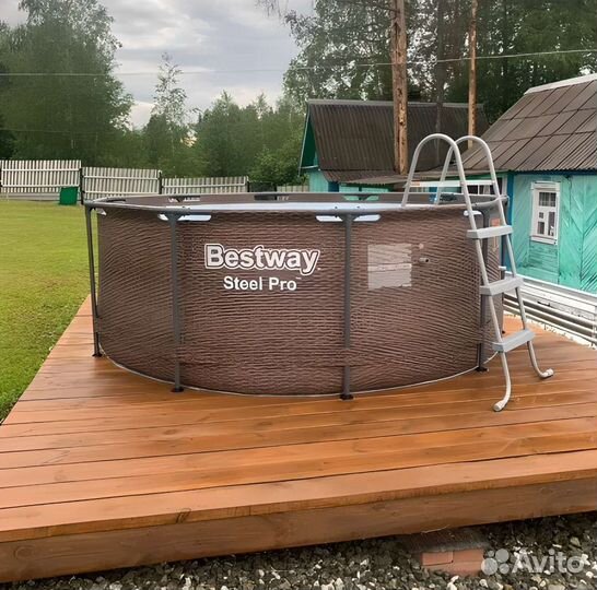 Каркасный бассейн 305x100 см ротанг новый