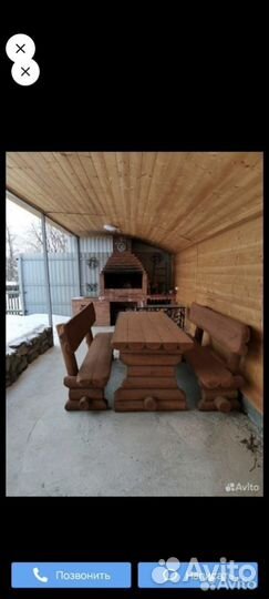 Стол со скамейками