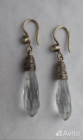 Серьги серебро винтаж 875 проба