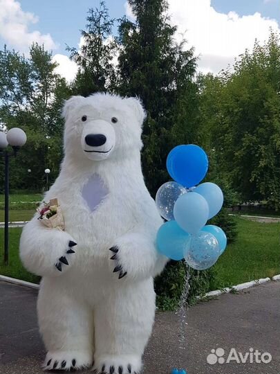 Белый Мишка. ростовая кукла. Поздравление