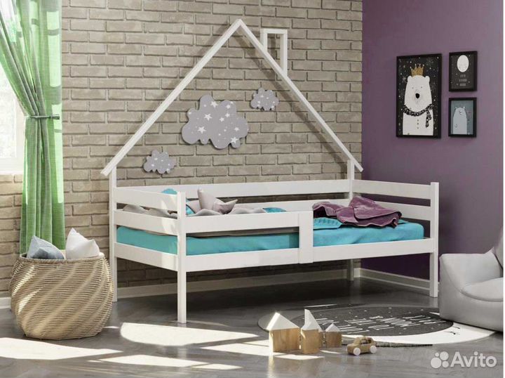 Софа высокий борт из натурального дерева от 2х лет