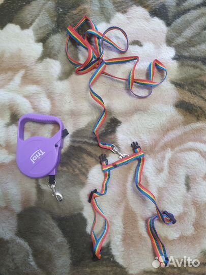 Поводок рулетка и сбруя