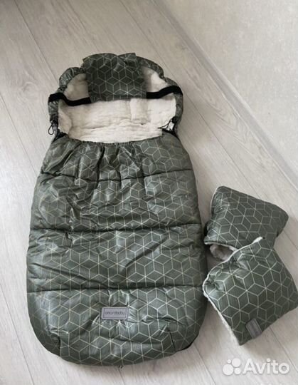 Конверт и муфты на овчине 105*57 в коляску, санки