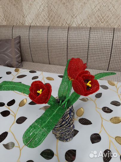 Тюльпаны из бисера