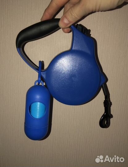 Поводок рулетка новая с контейнером и пакетами