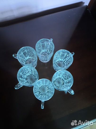 Кружки хрустальные, набор из 6 шт