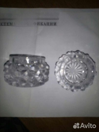 Хрустальная горчичница солонка СССР