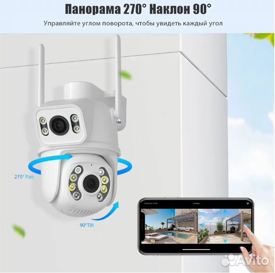 Умная wifi камера видеонаблюдения 8мп