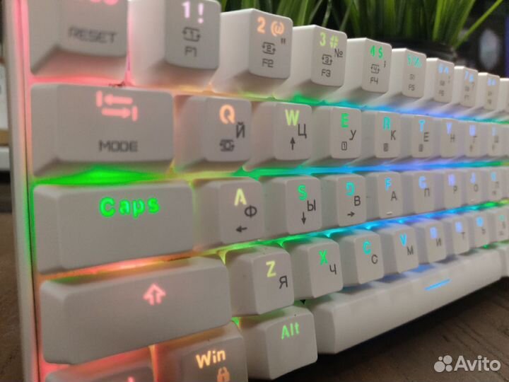 Клавиатура Motospeed CK62 White RGB Red Switch