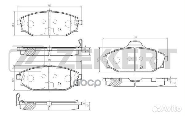 Колодки торм. диск. передн. Hyundai Galloper I