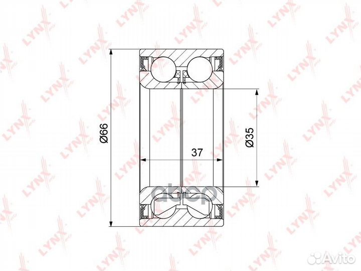 Подшипник ступицы передний (37x35x66) VW Polo 1