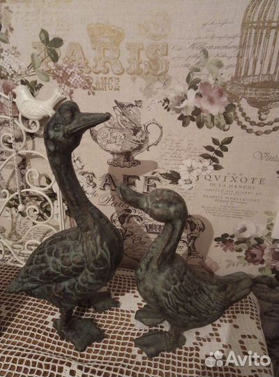 Фигурка гусь, утка, чугун