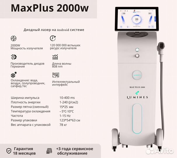 Аппарат для эпиляции Люминес Макс’Плюс 2000W