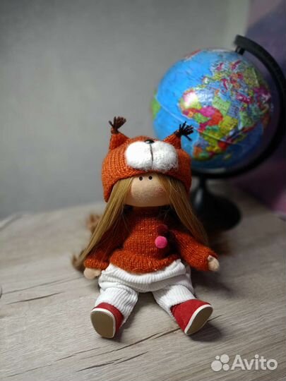 Текстильная куколка Белочка