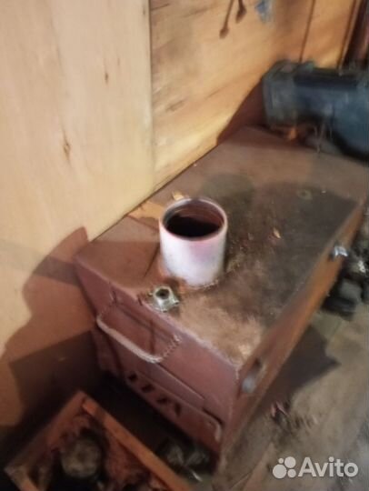 Печка буржуйка для гаража, наждак, инструменты