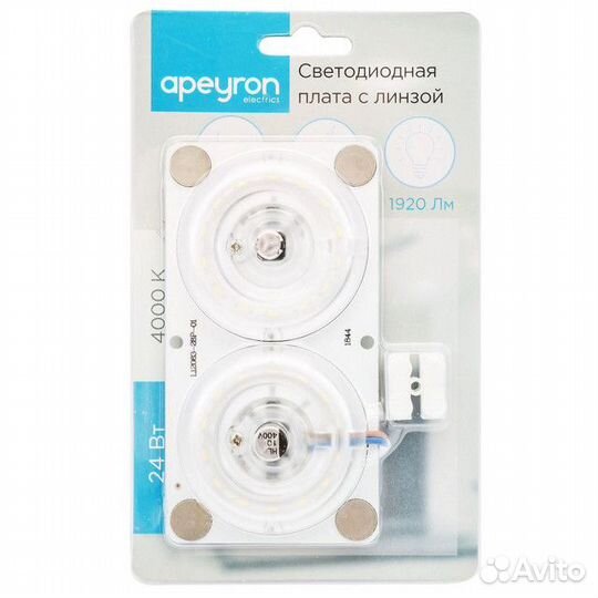 Панель светодиодная apeyron SMD 24Вт IP20 80Лм 400