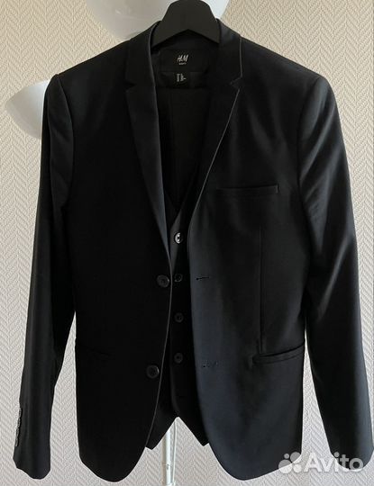 Мужской костюм тройка H&M Slim Fit (XS/44)