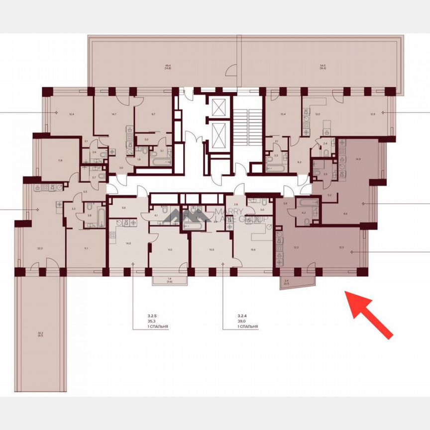 Квартира-студия, 33,4 м², 2/15 эт.