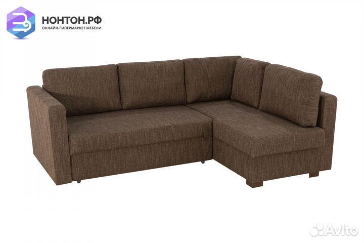 Диван угловой дельфин Джессика 2 коричневый
